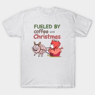 fueled by coffee and Christmas T-Shirt